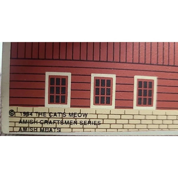 Vintage The Cat's Meow Amish Craftsman Series Wooden Amish Meats Shelf Decor 6" - Picture 5 of 5